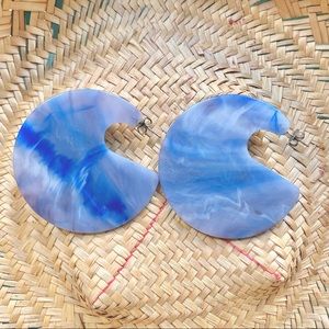 💙💙 RACHEL COMEY Blue Marble Disc Earrings